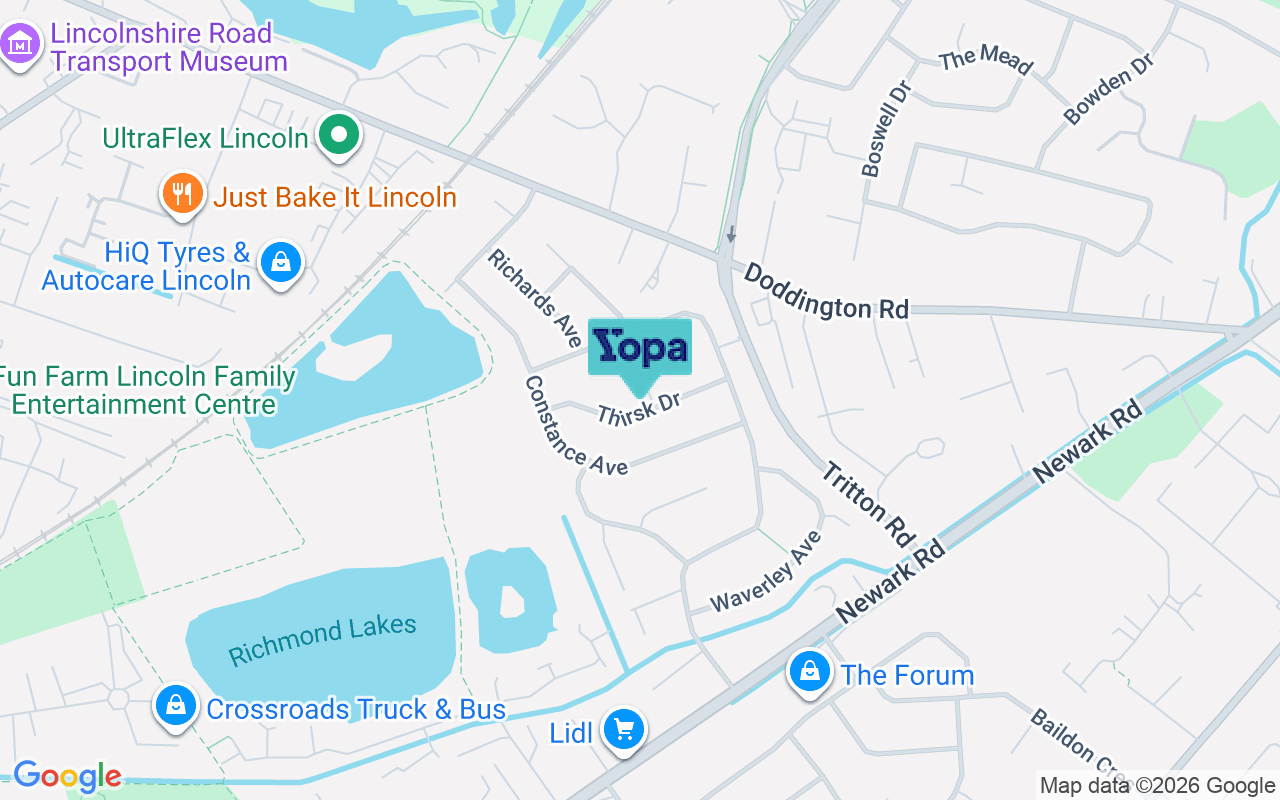 Map showing the location of LN6 8SZ