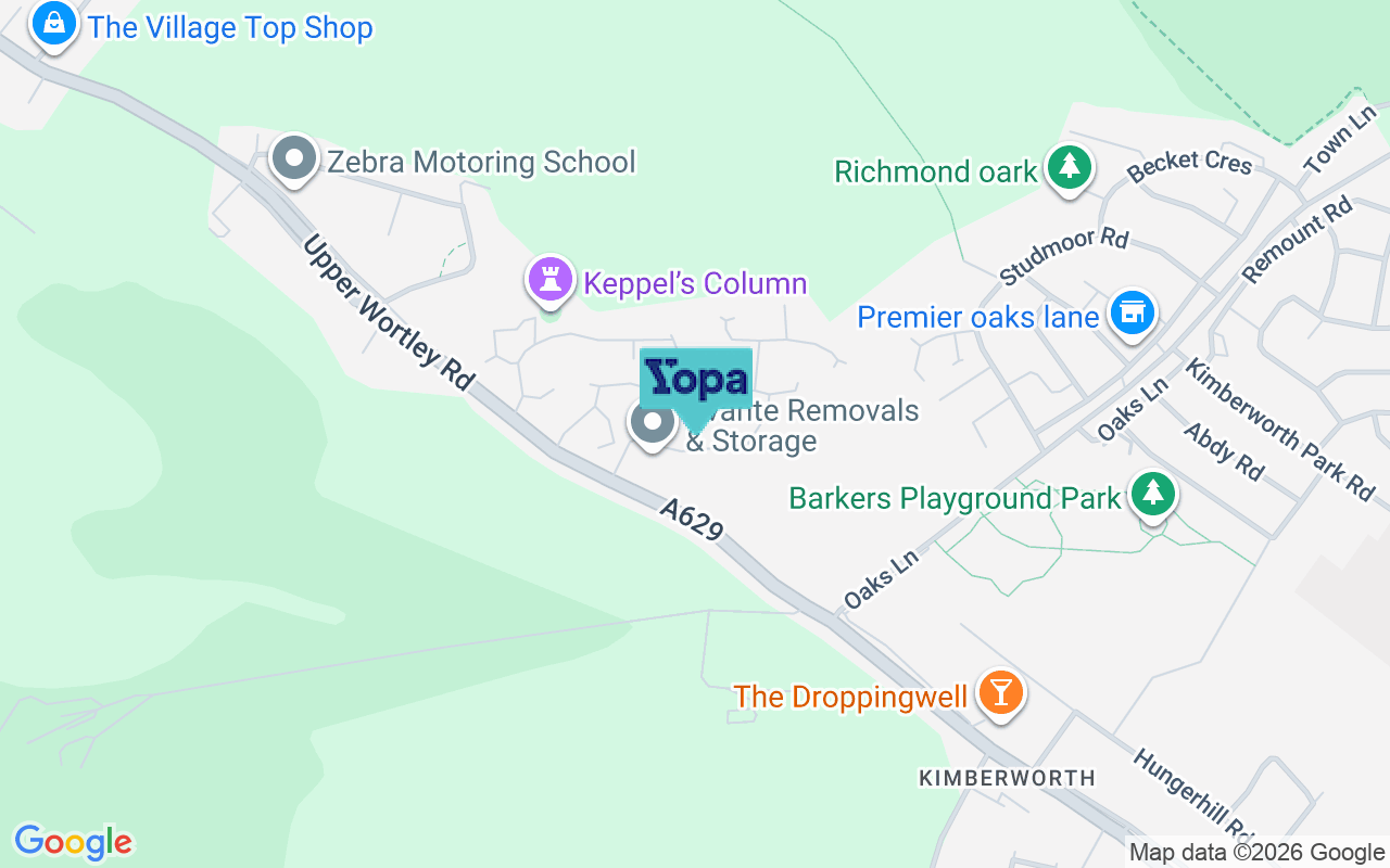 Map showing the location of S61 2QX