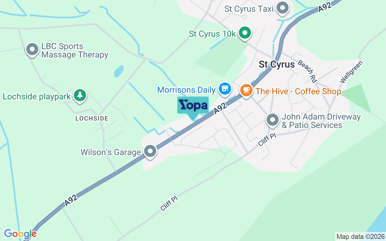 Map showing the location of DD10 0BA