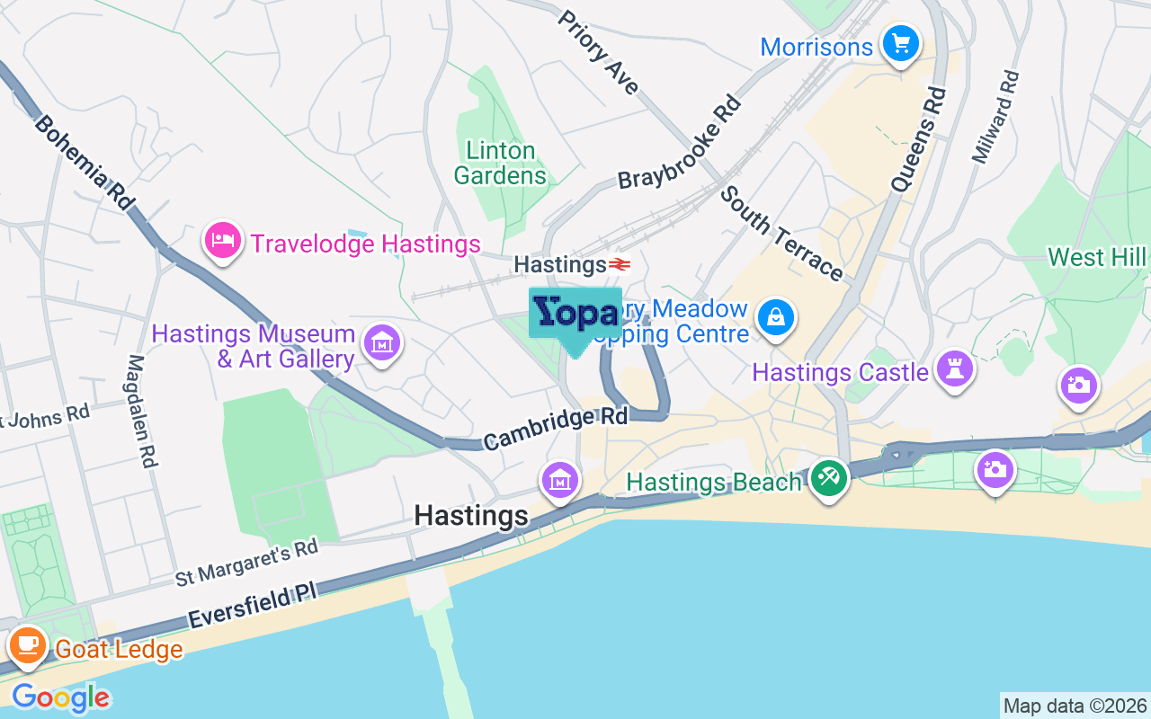 Map showing the location of TN34 1LP