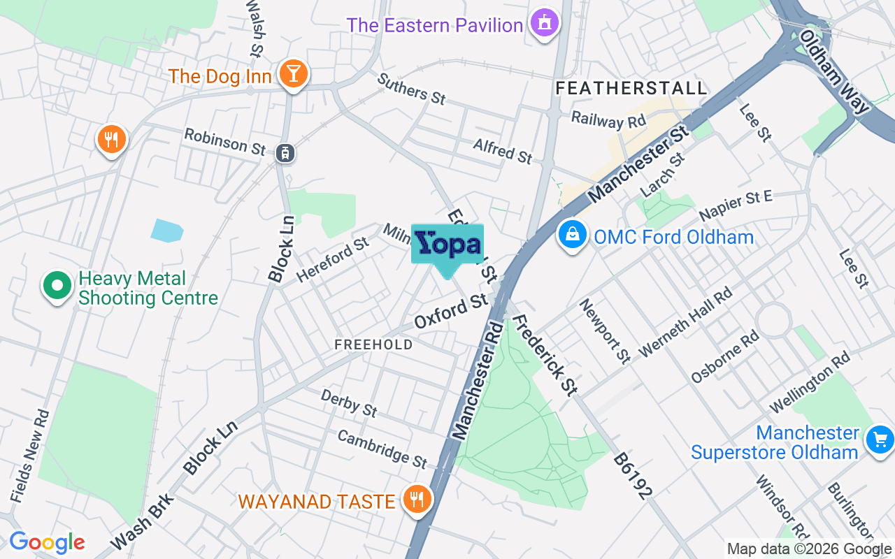 Map showing the location of OL9 7QX