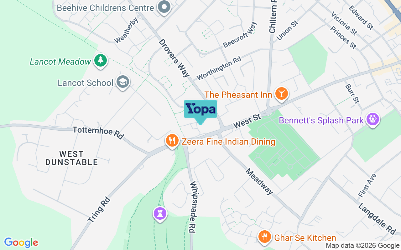 Map showing the location of LU6 1QA