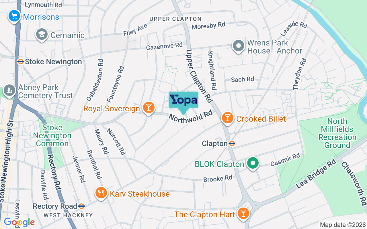 Map showing the location of E5 8SJ