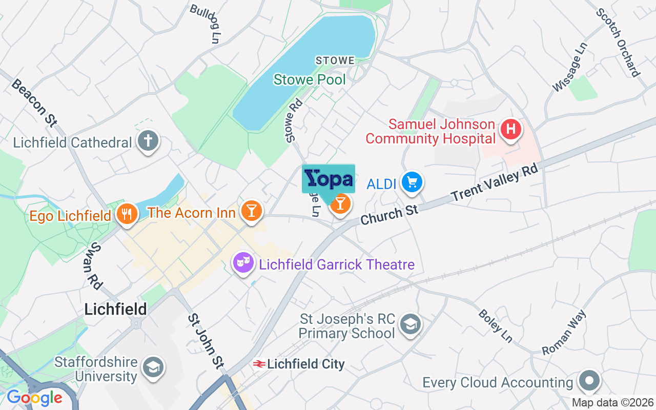 Map showing the location of WS13 6LF
