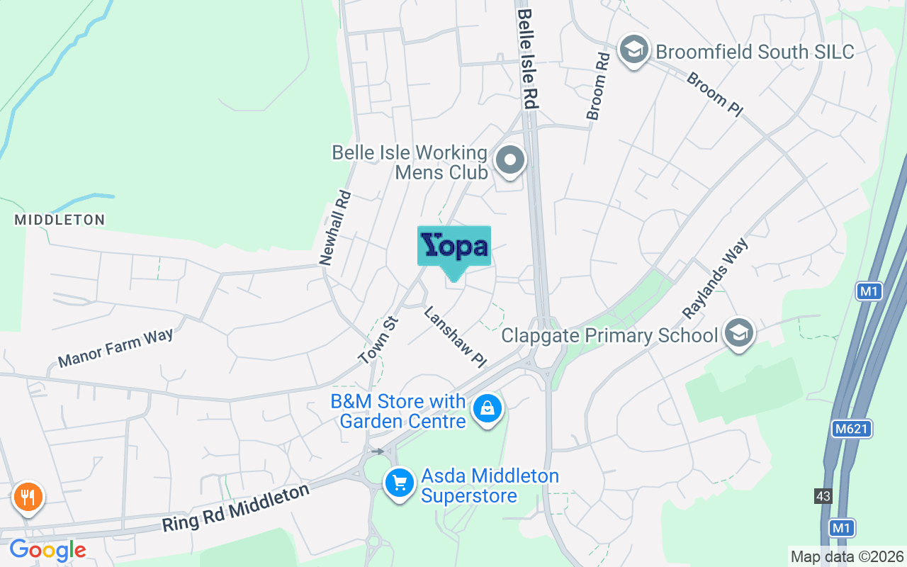 Map showing the location of LS10 3NX