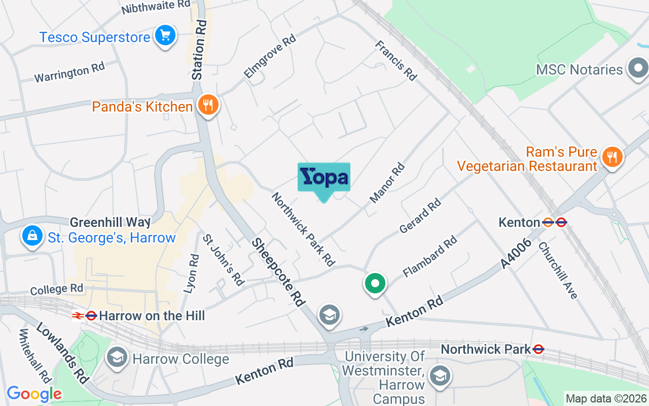 Map showing the location of HA1 2LQ