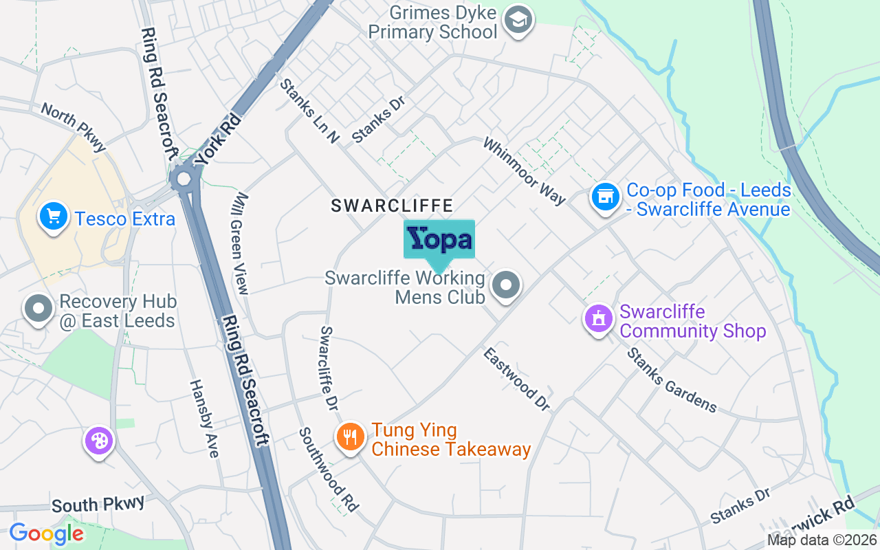 Map showing the location of LS14 5LH