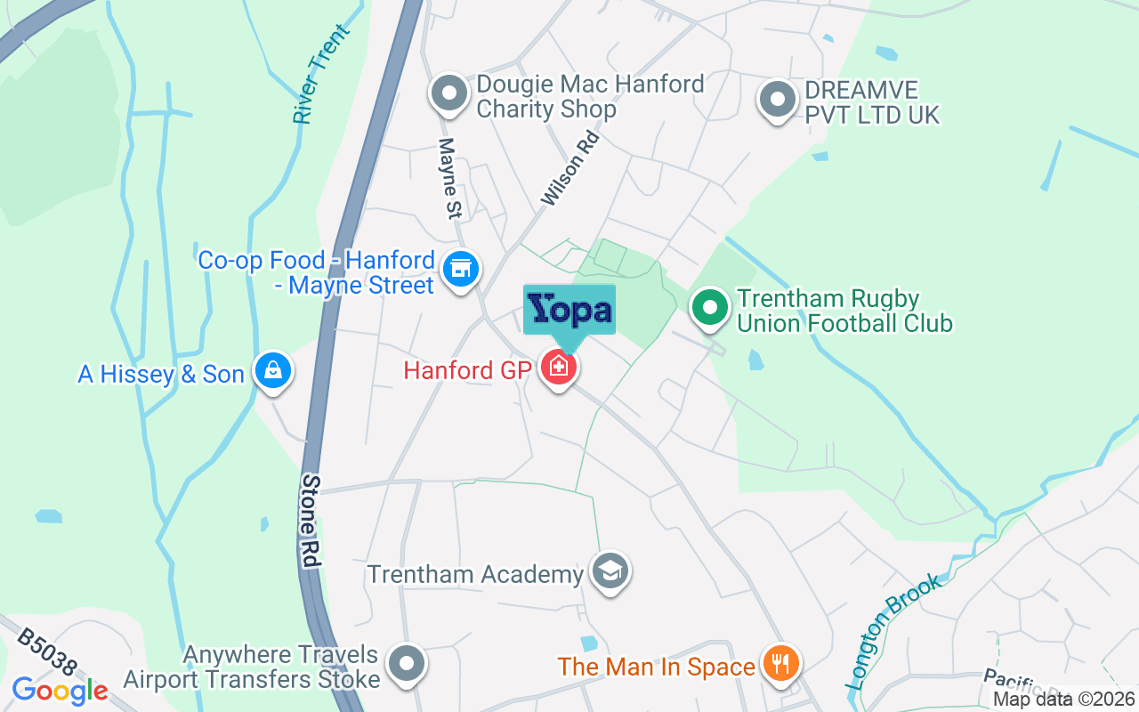 Map showing the location of ST4 8HA