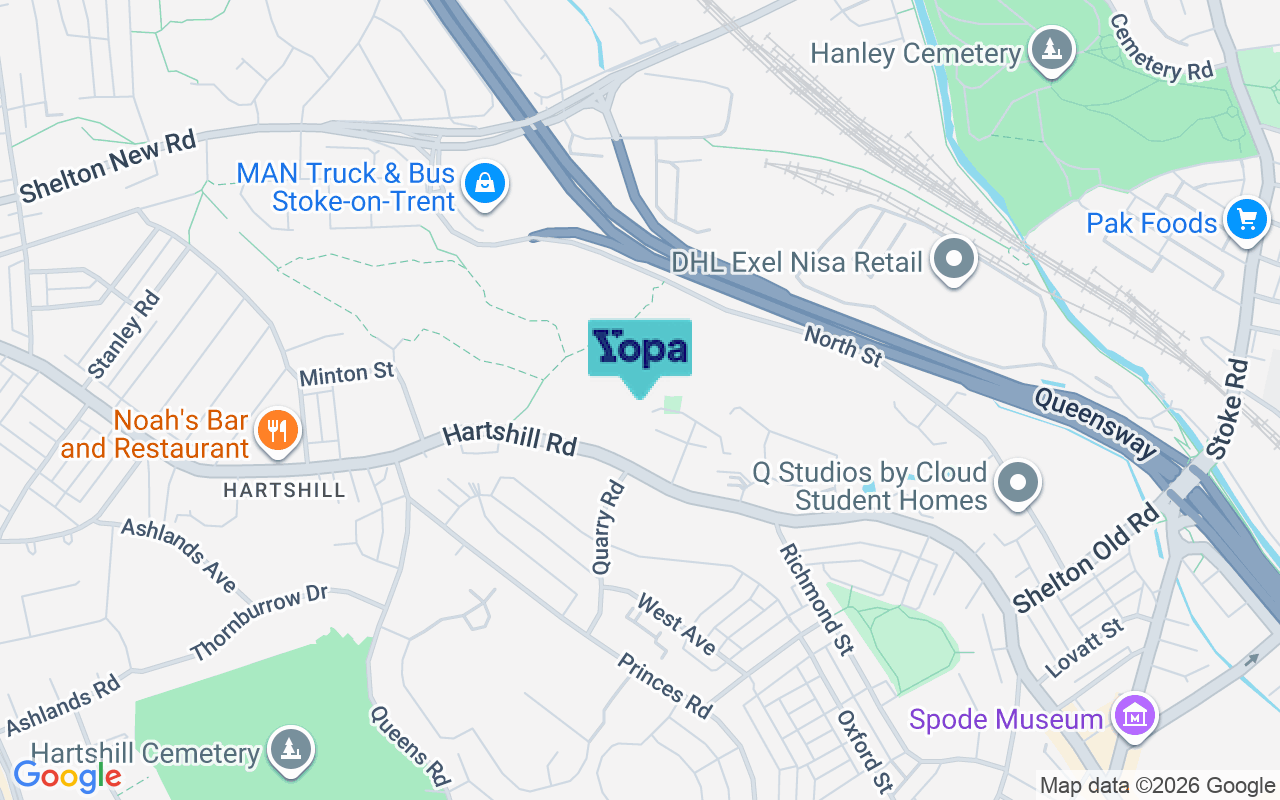 Map showing the location of ST4 7BQ