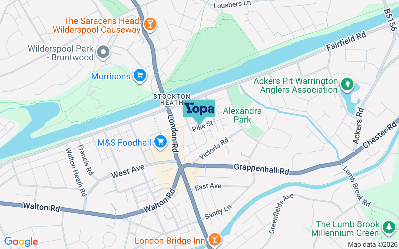 Map showing the location of WA4 2UJ