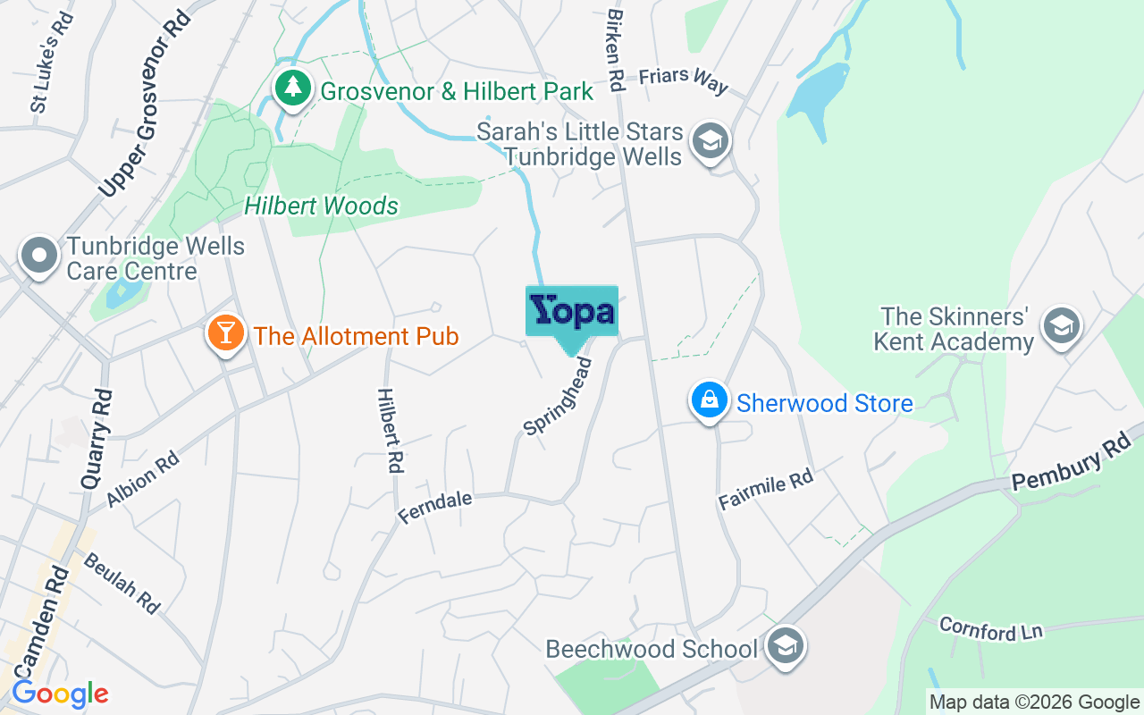 Map showing the location of TN2 3NZ