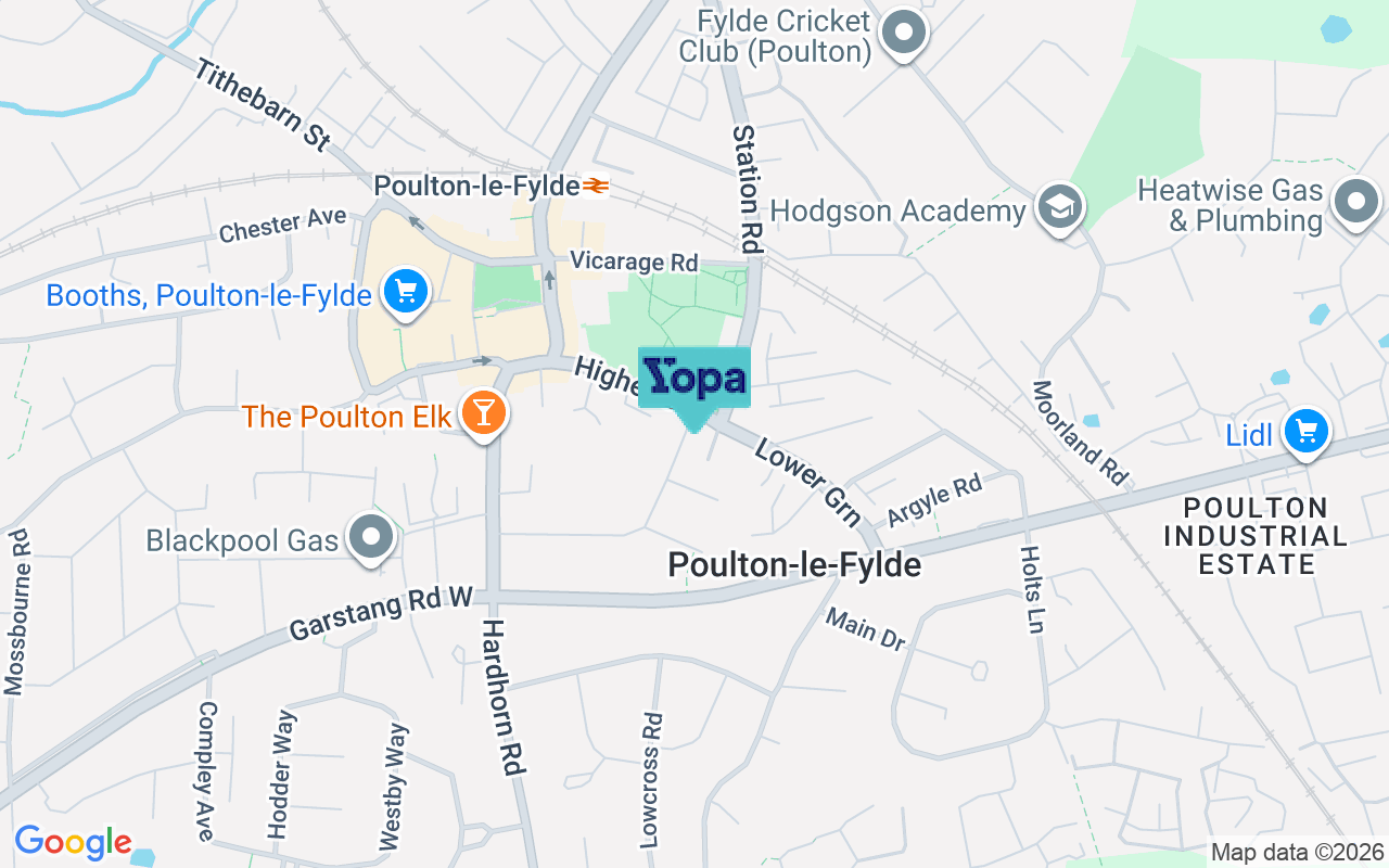 Map showing the location of FY6 7AW