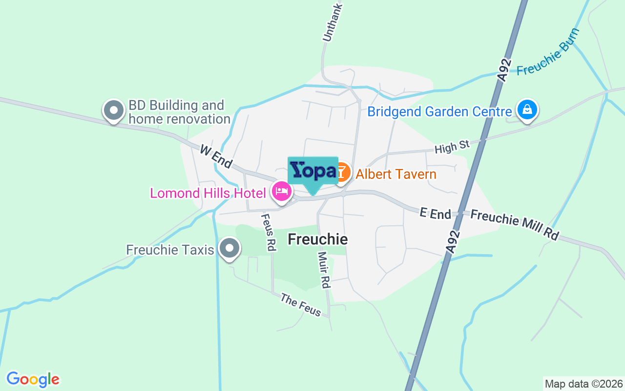Map showing the location of KY15 7EY