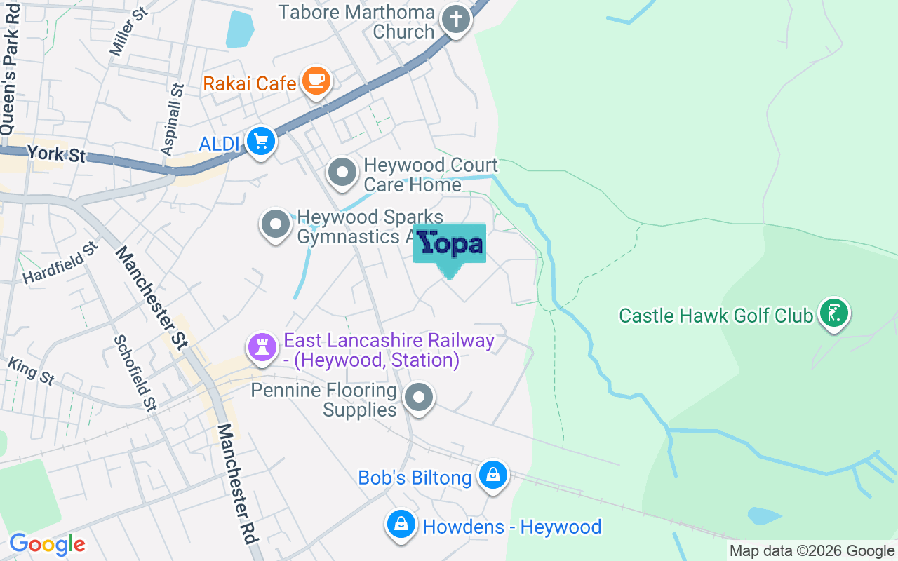 Map showing the location of OL10 1FP