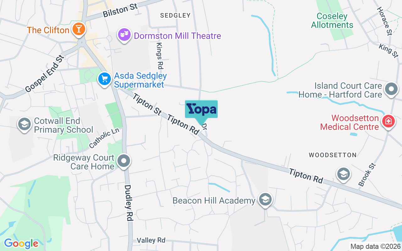 Map showing the location of DY3 1HB