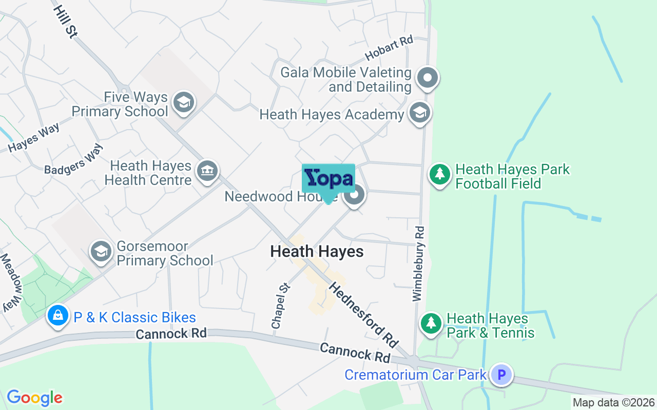 Map showing the location of WS12 2ET
