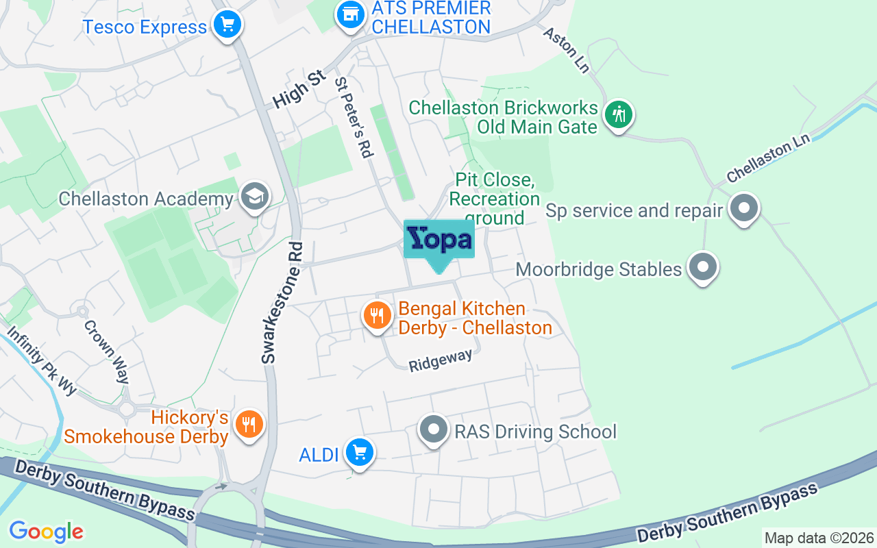 Map showing the location of DE73 6UP