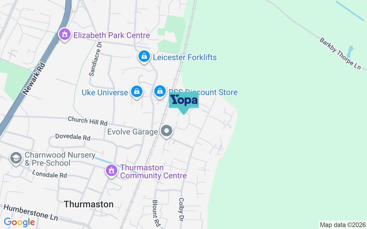 Map showing the location of LE4 8BG