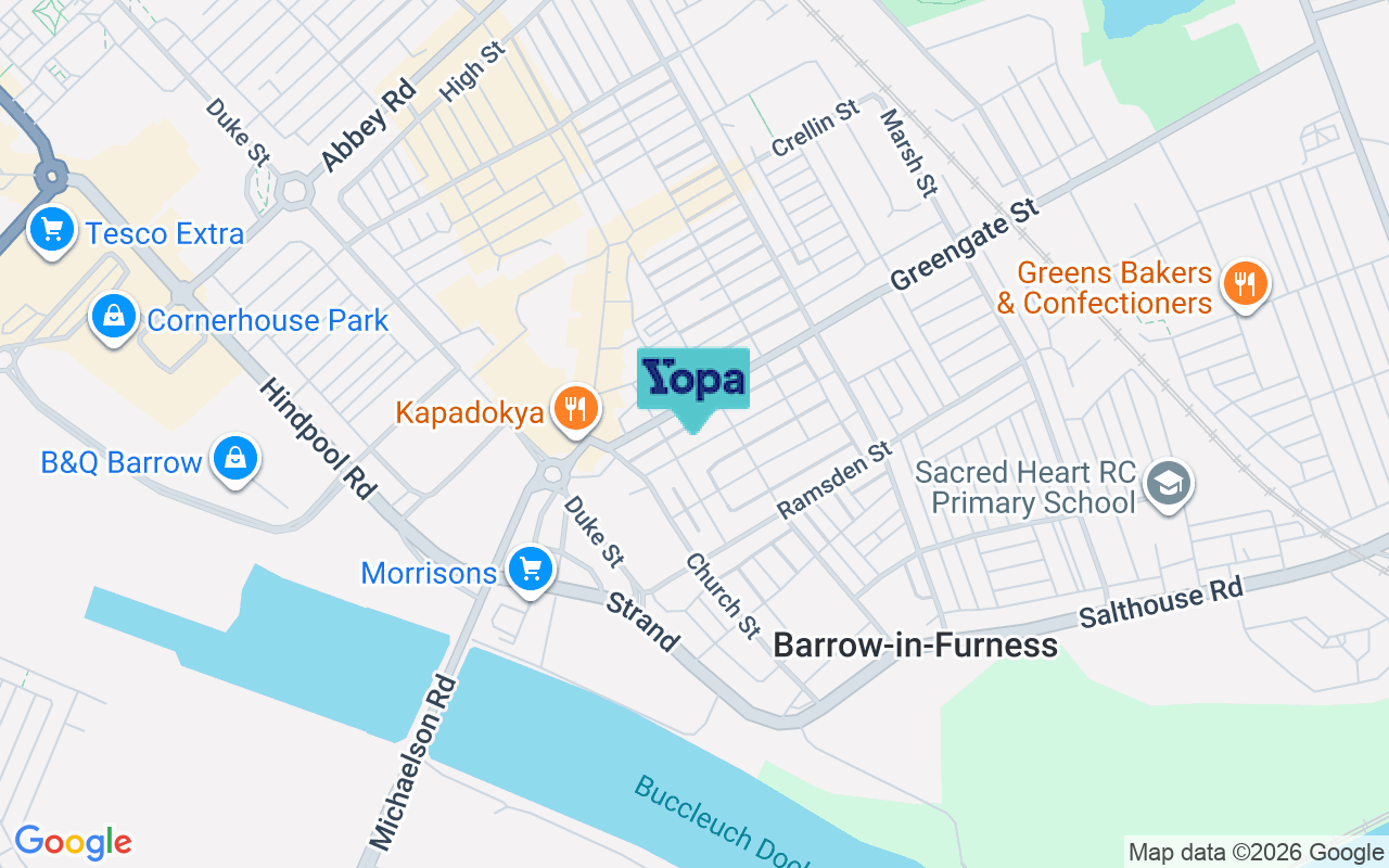 Map showing the location of LA14 2HP