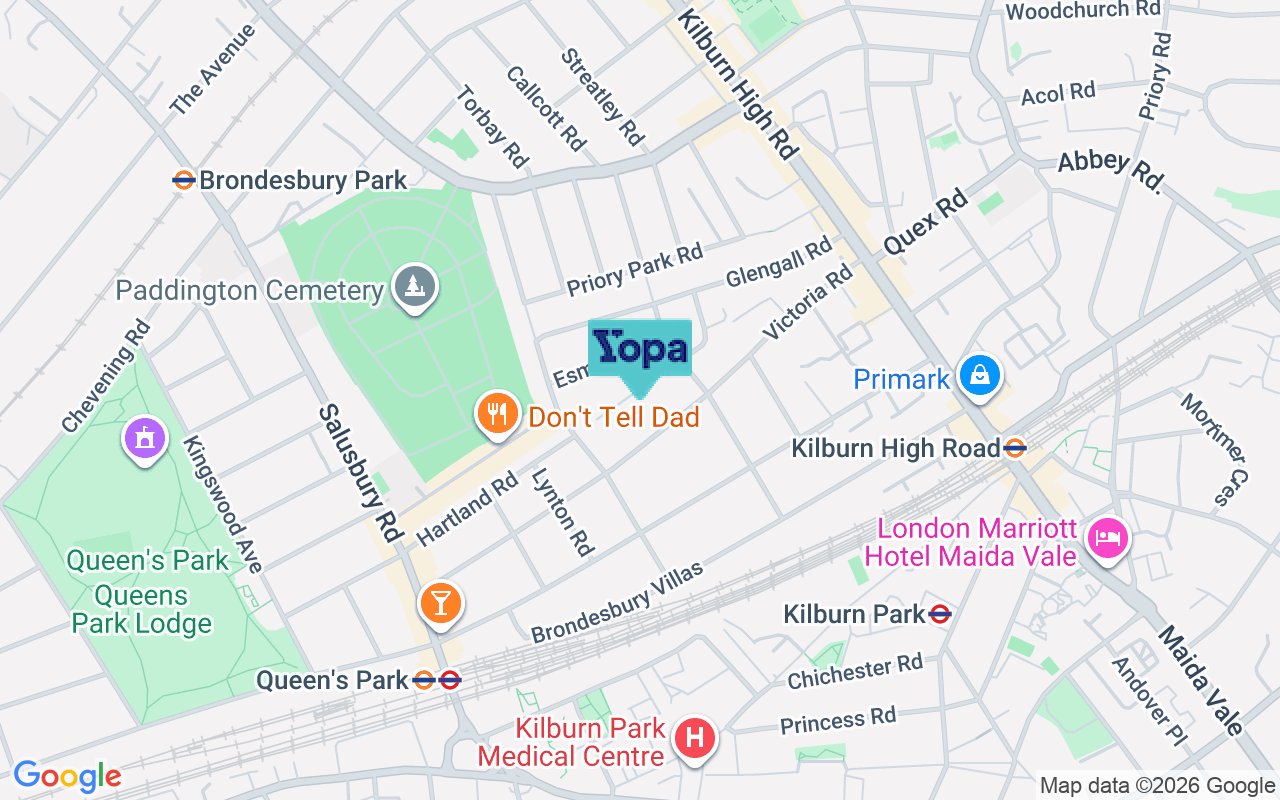 Map showing the location of NW6 7EX