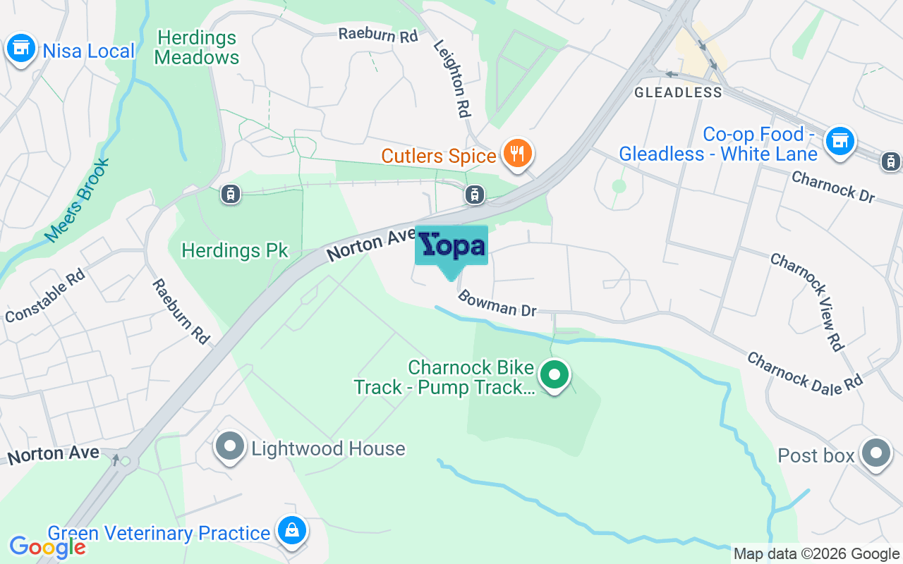 Map showing the location of S12 3LE