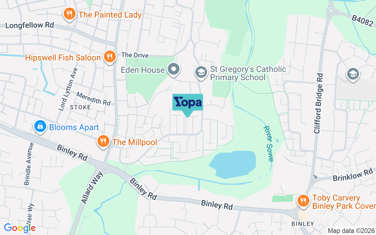 Map showing the location of CV2 5NN