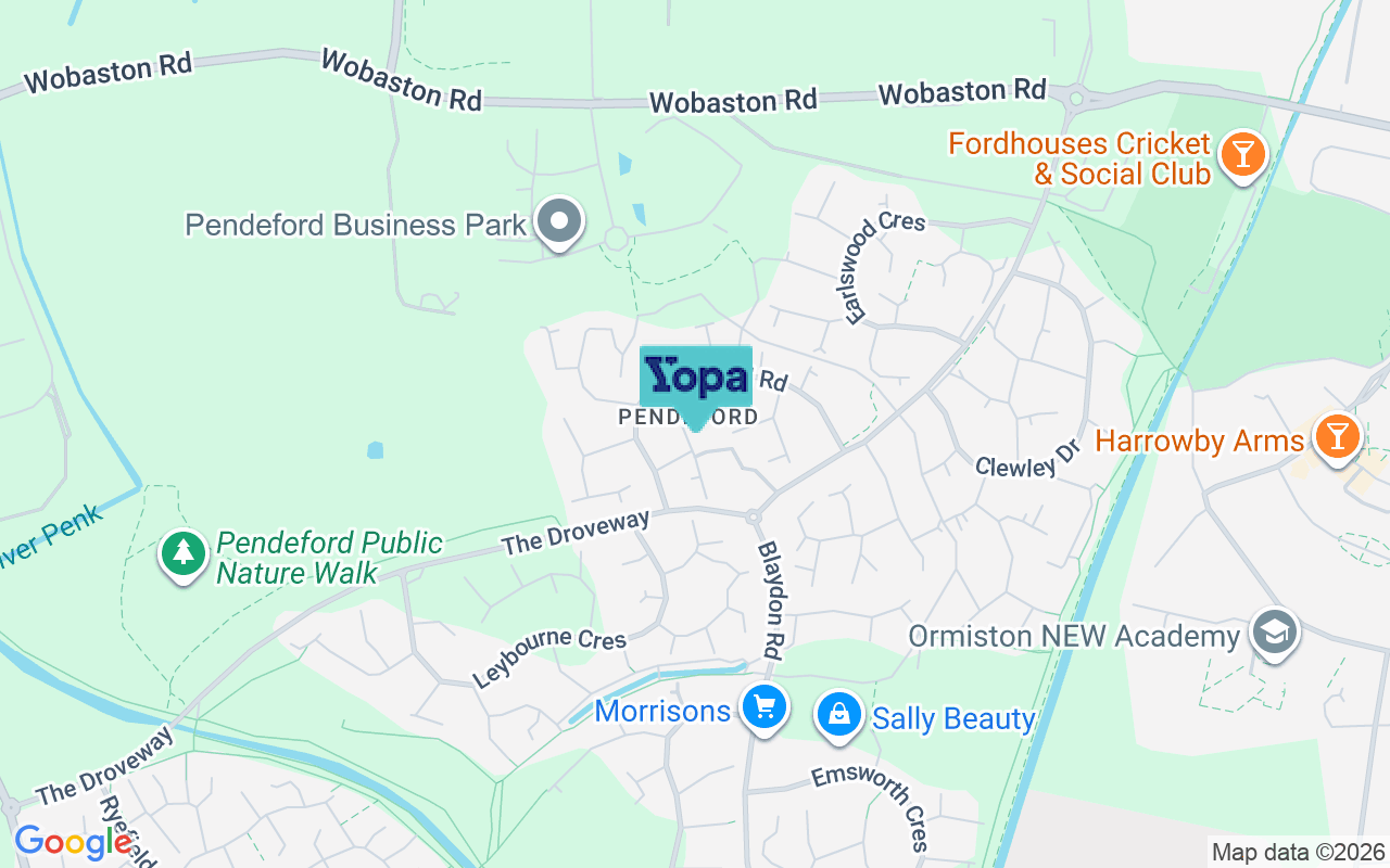 Map showing the location of WV9 5SB