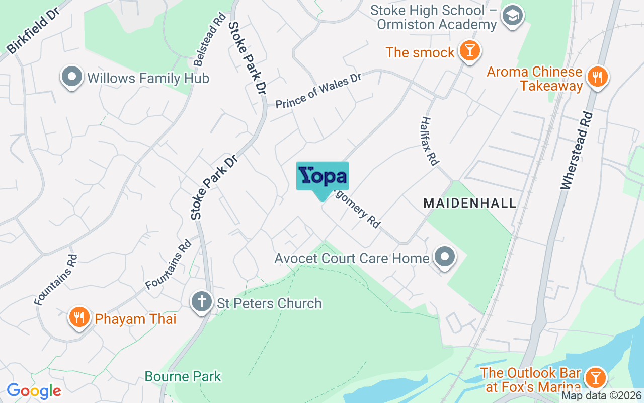 Map showing the location of IP2 8QN