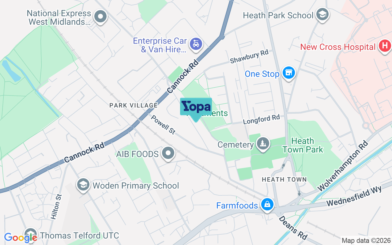 Map showing the location of WV10 0BT