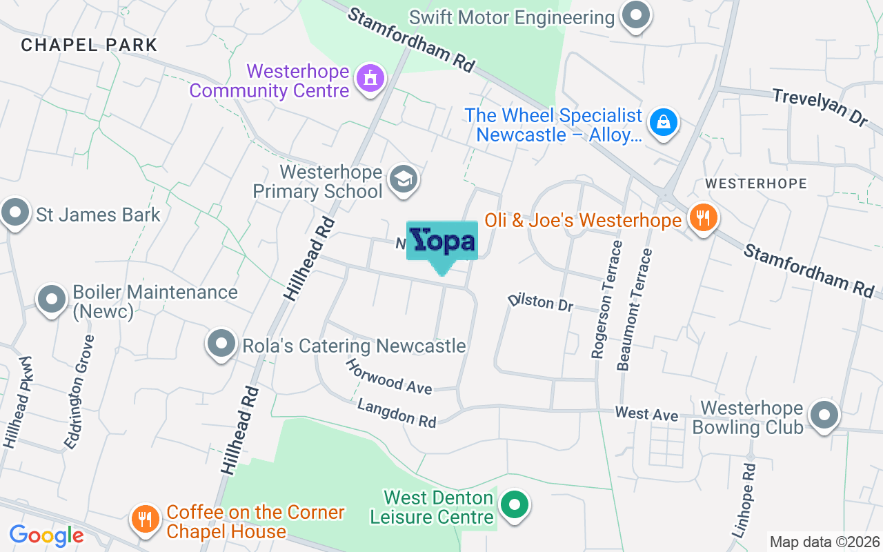 Map showing the location of NE5 5NH