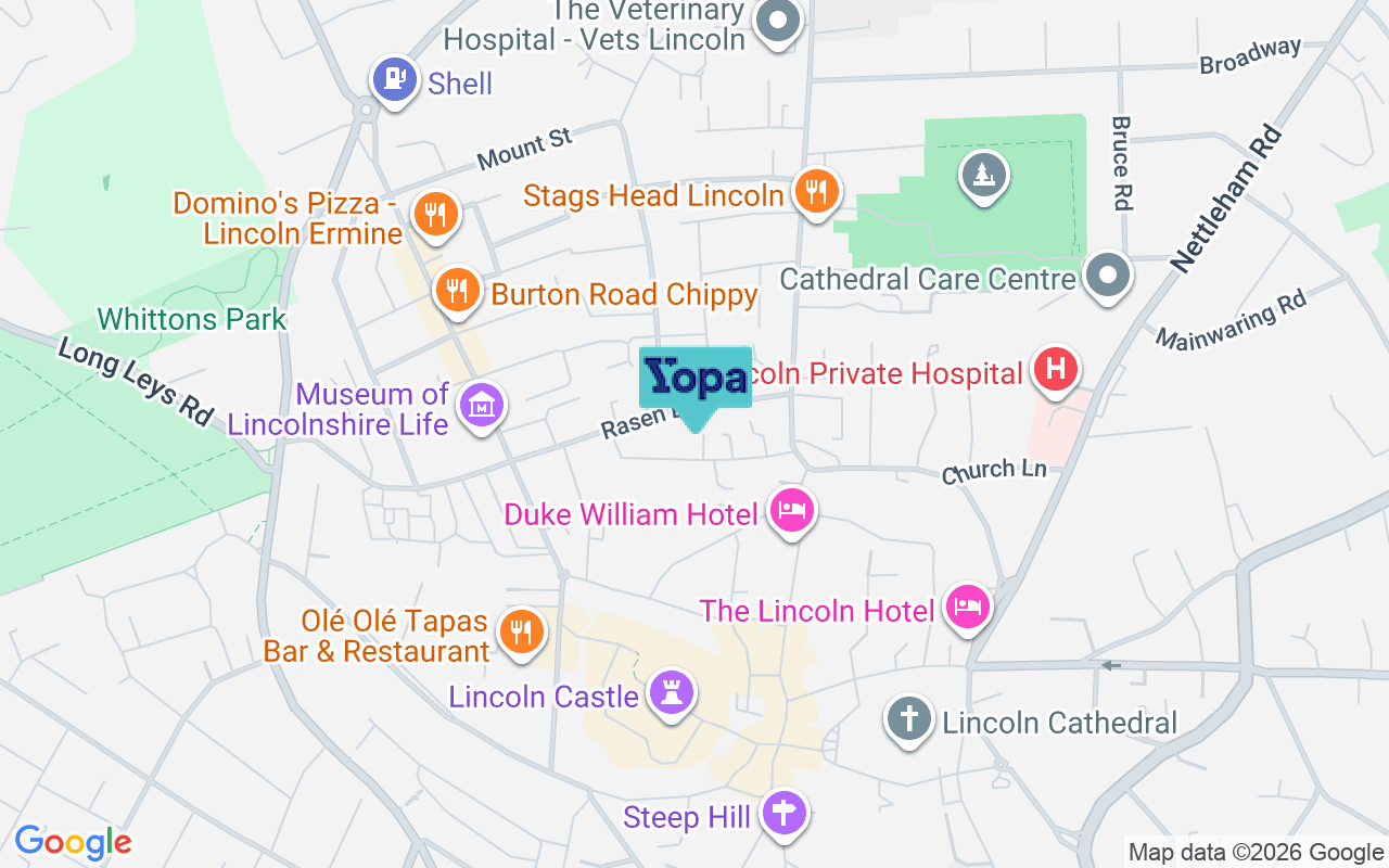 Map showing the location of LN1 3AU