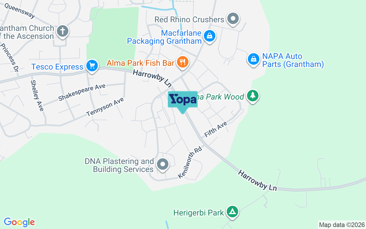 Map showing the location of NG31 9LP