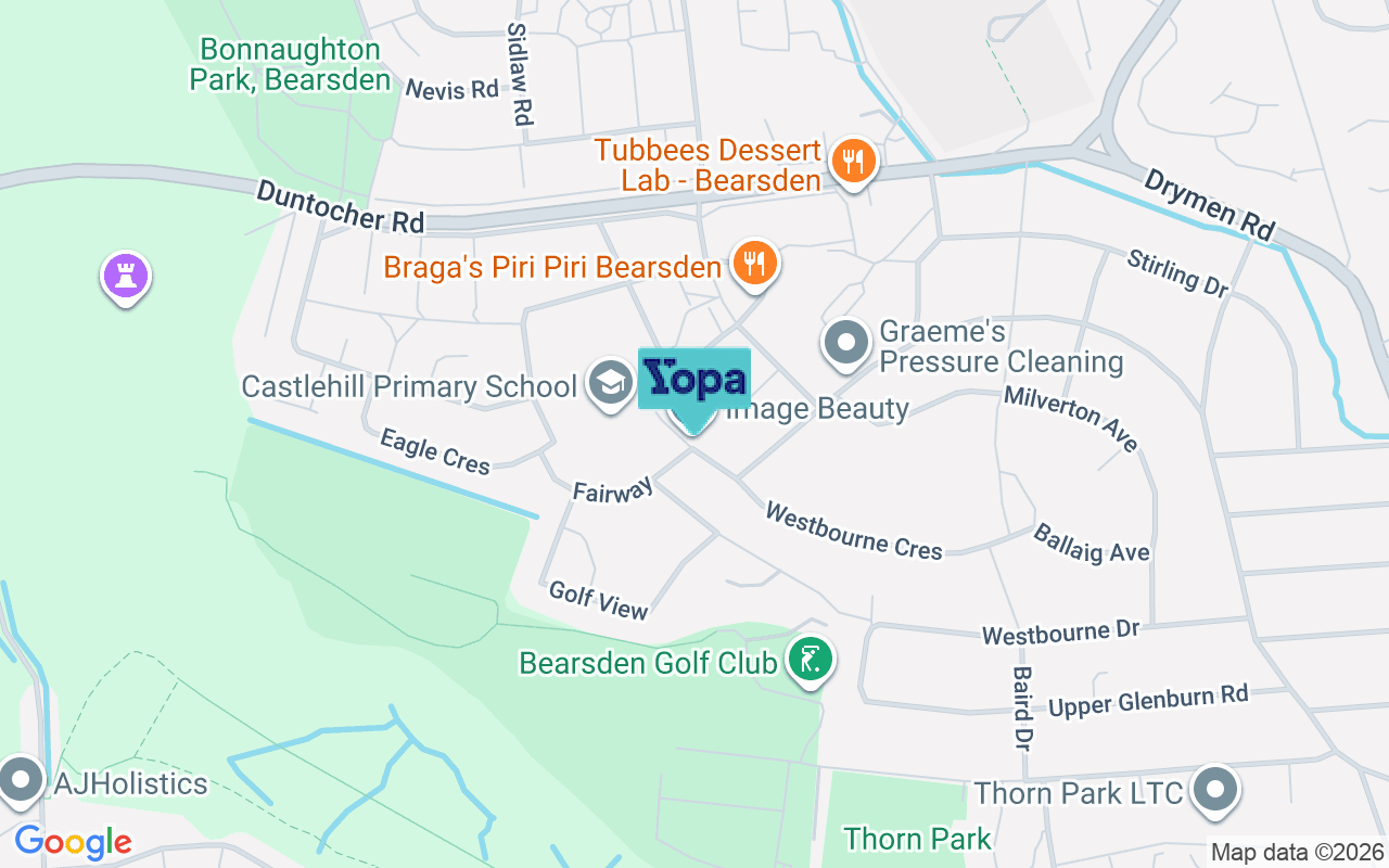 Map showing the location of G61 4HE
