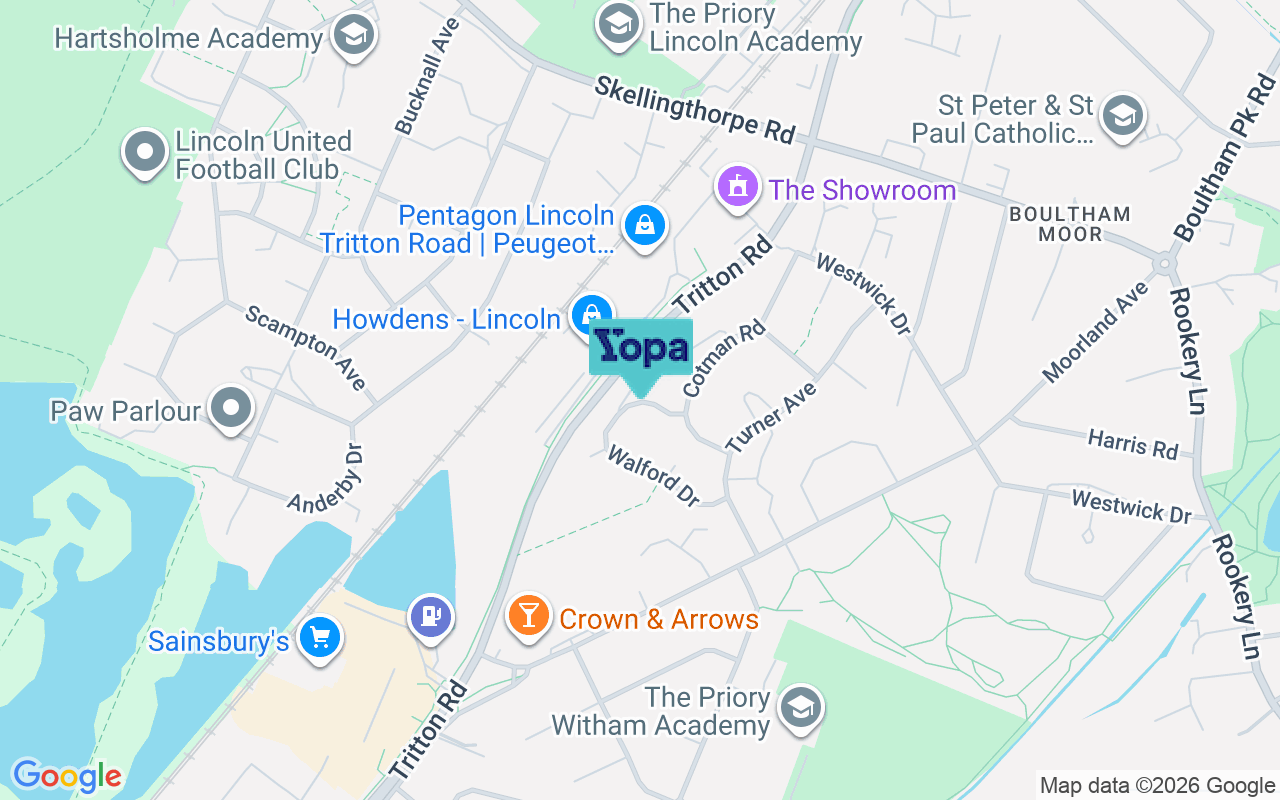 Map showing the location of LN6 7NT