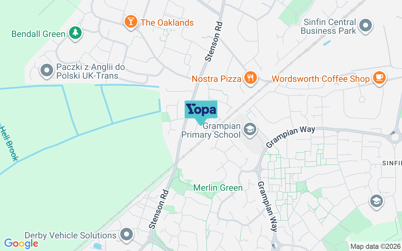 Map showing the location of DE23 1NQ