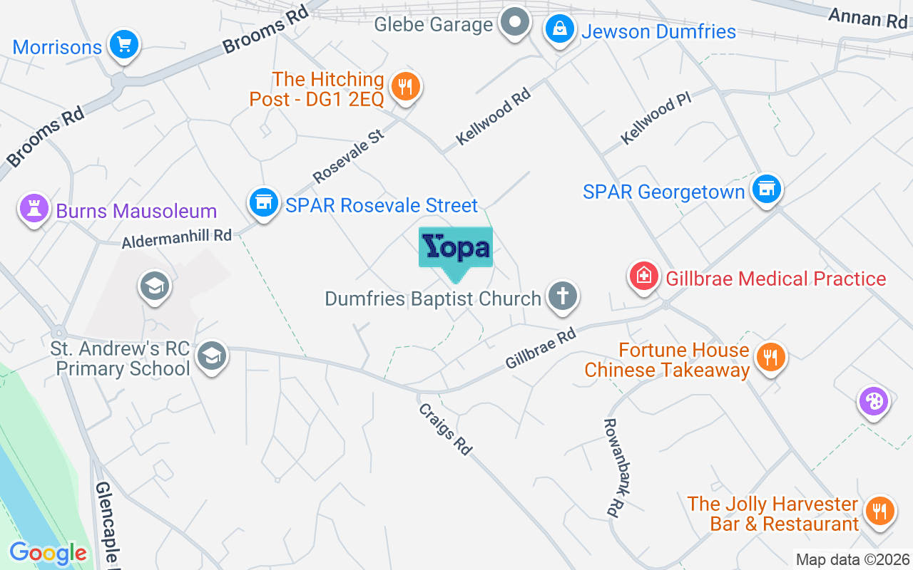 Map showing the location of DG1 4HR