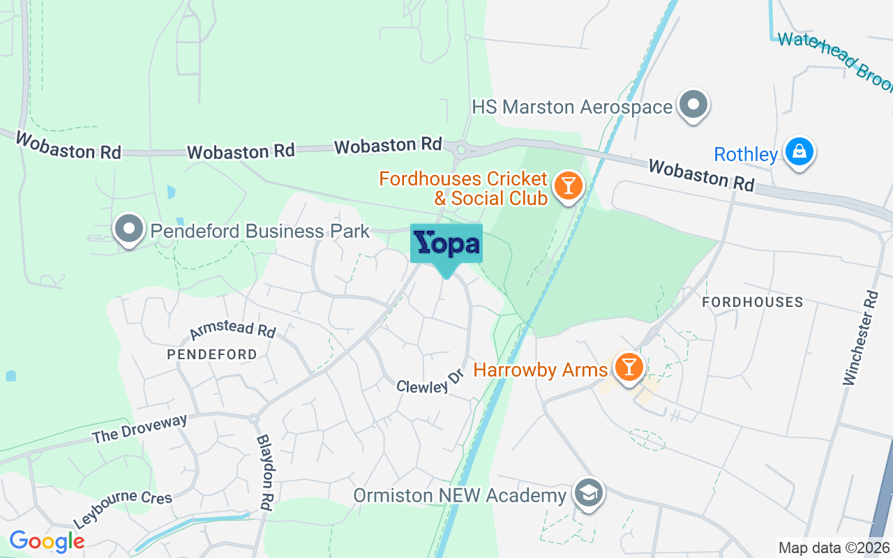 Map showing the location of WV9 5LA