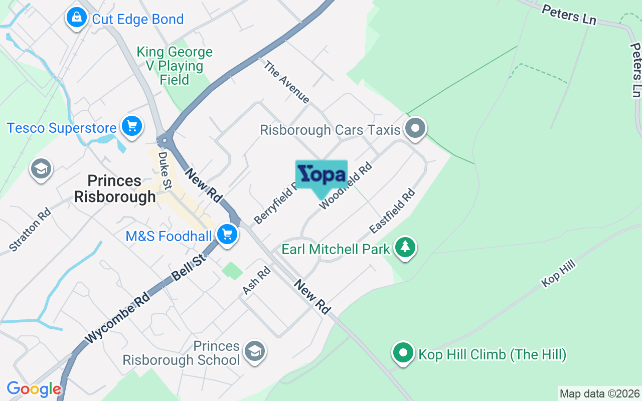 Map showing the location of HP27 0HU