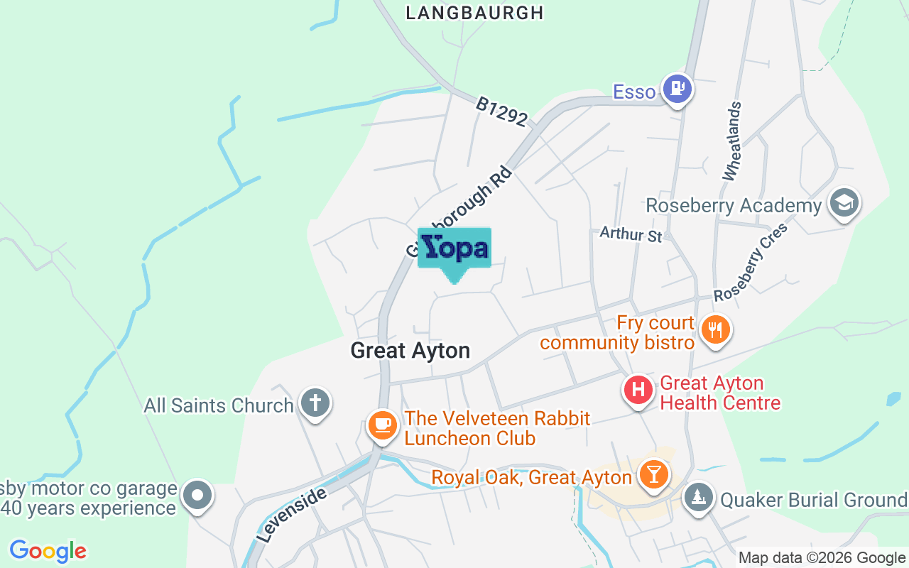 Map showing the location of TS9 6AH