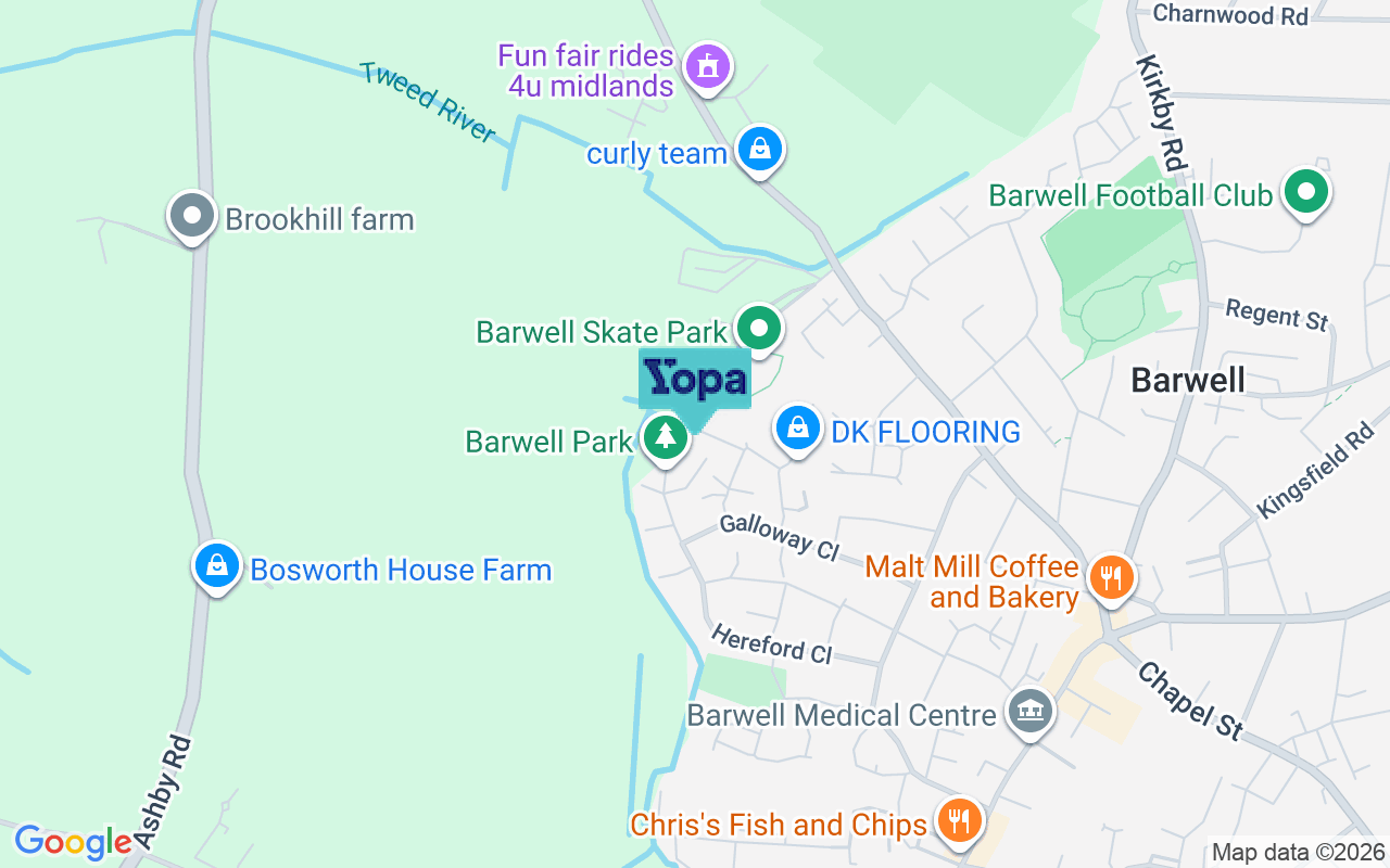 Map showing the location of LE9 8HU