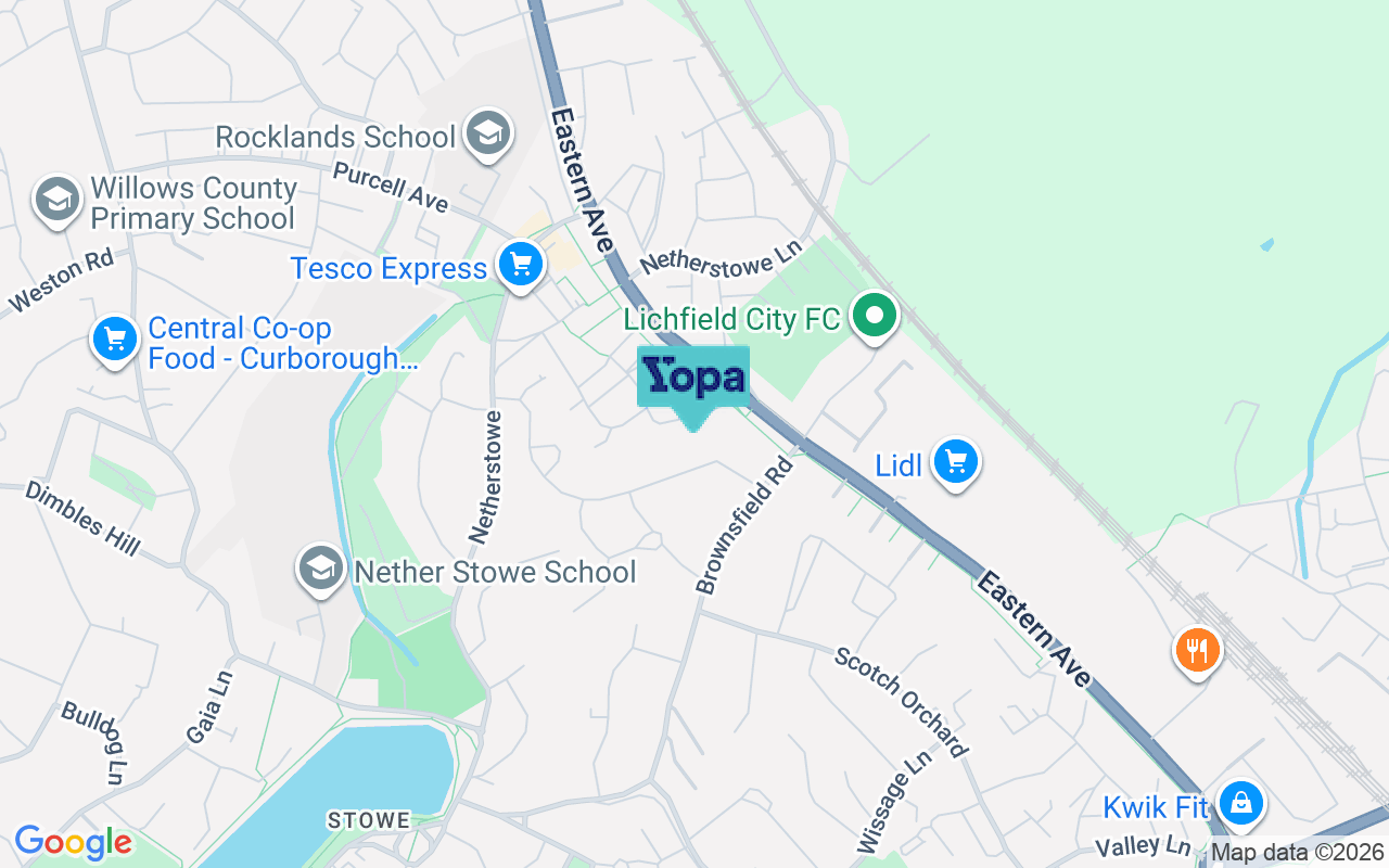 Map showing the location of WS13 6BY