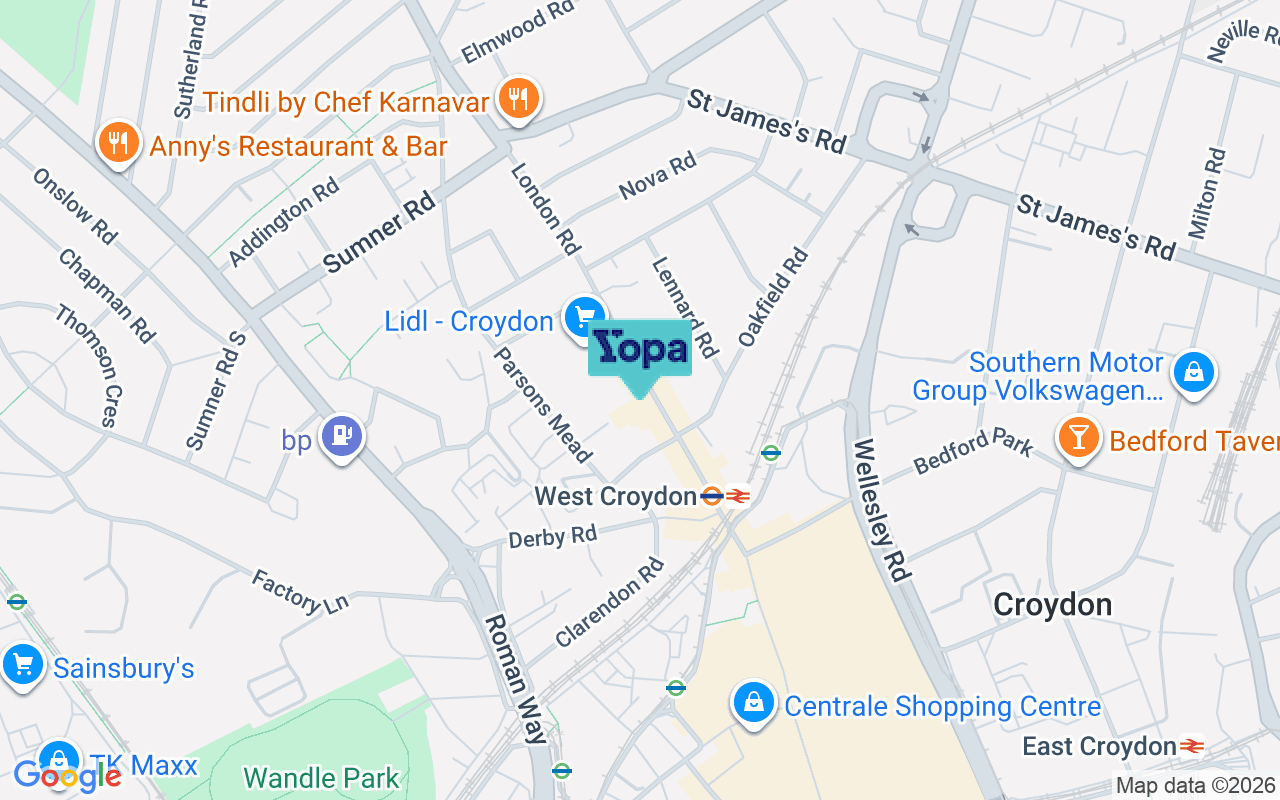 Map showing the location of CR0 2RF