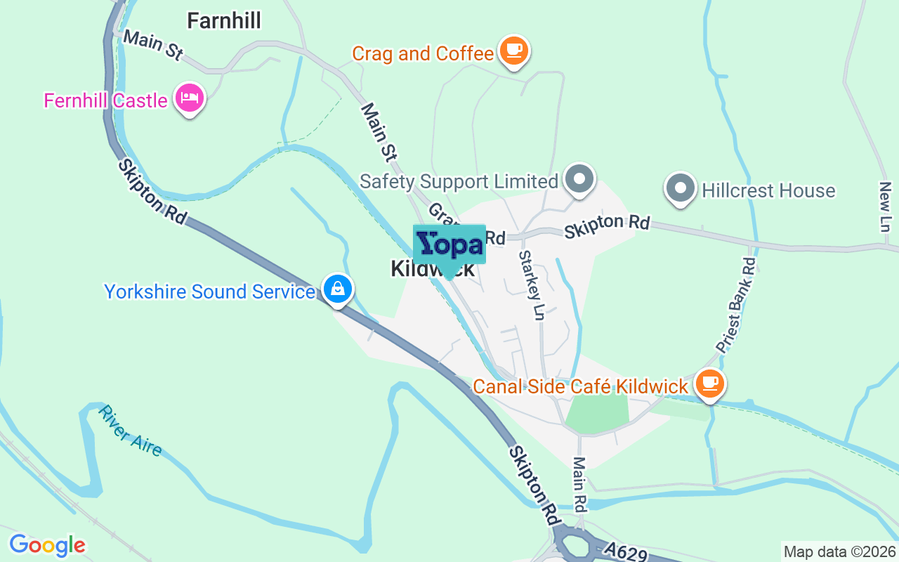 Map showing the location of BD20 9BJ