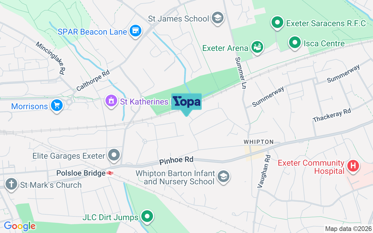 Map showing the location of EX4 8BL