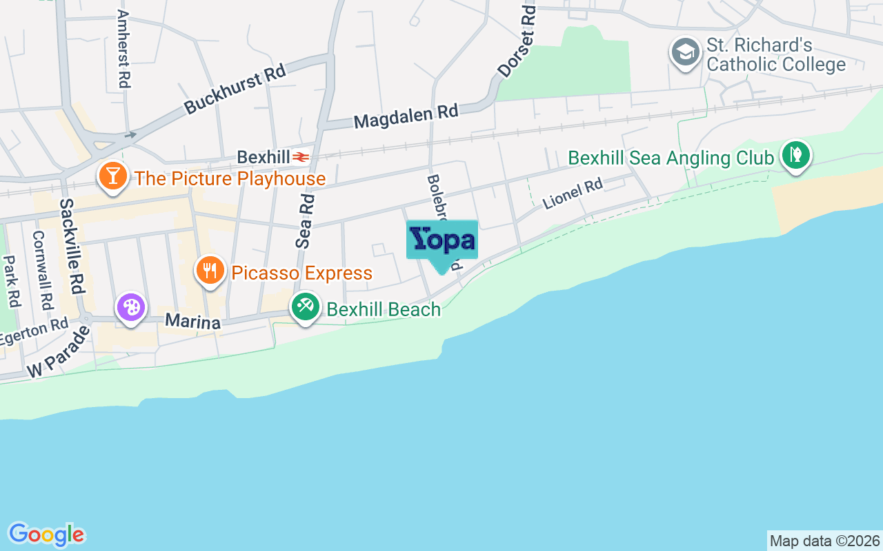 Map showing the location of TN40 1LS