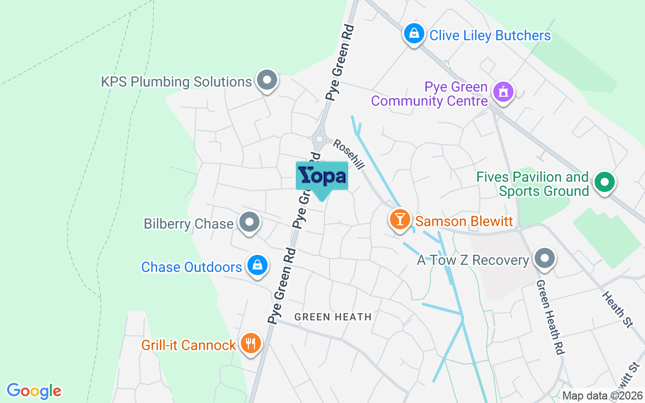 Map showing the location of WS12 4SN