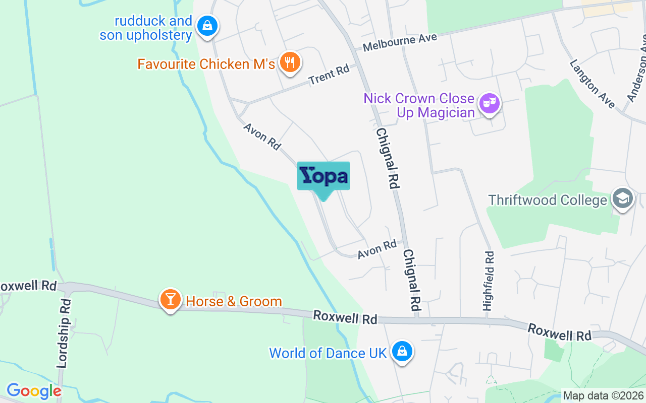 Map showing the location of CM1 2JZ