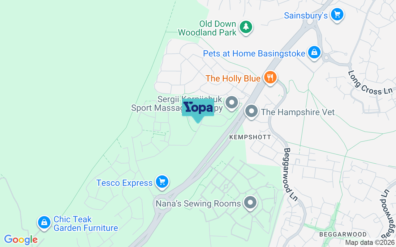 Map showing the location of RG23 7GJ