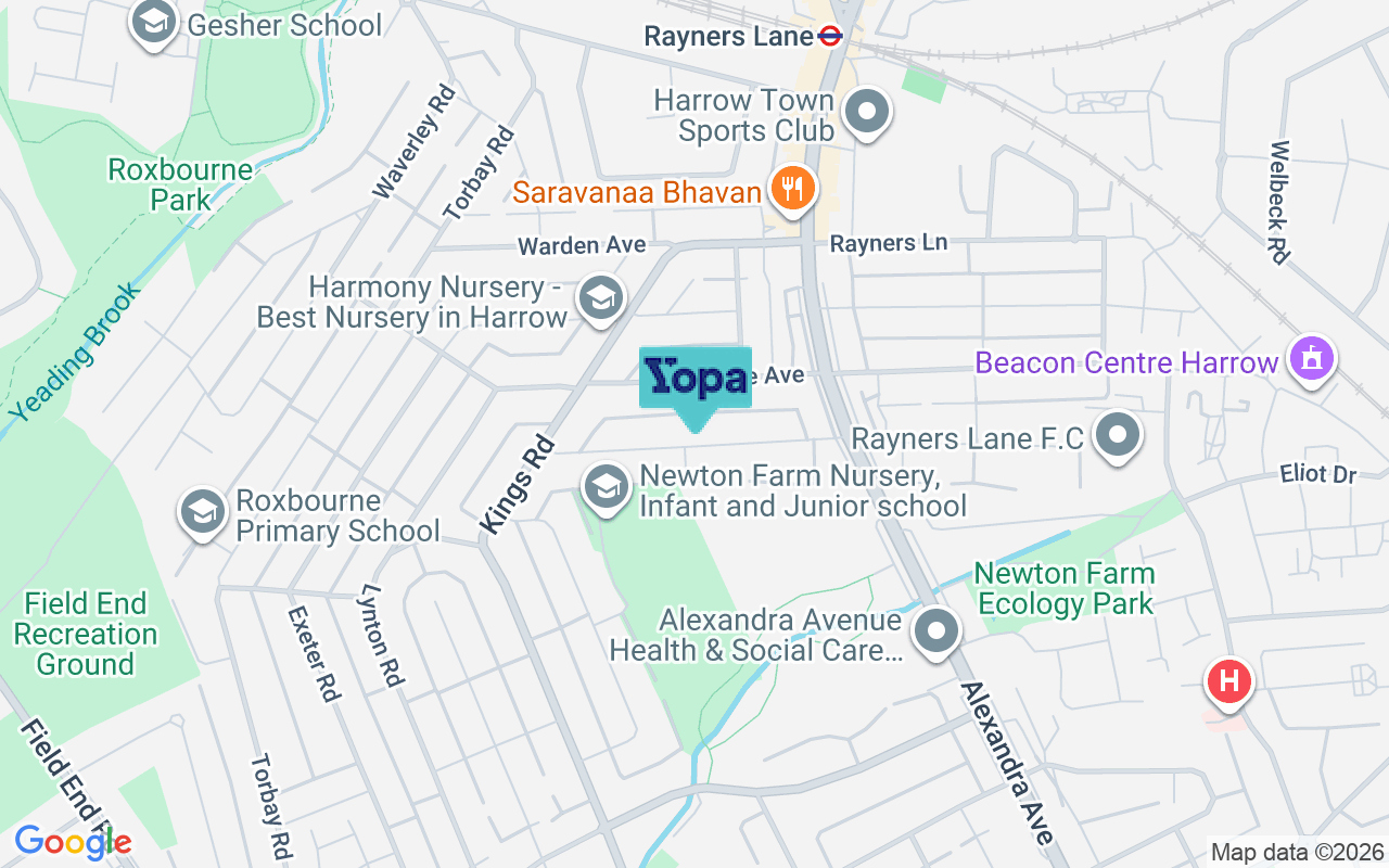 Map showing the location of HA2 9EA