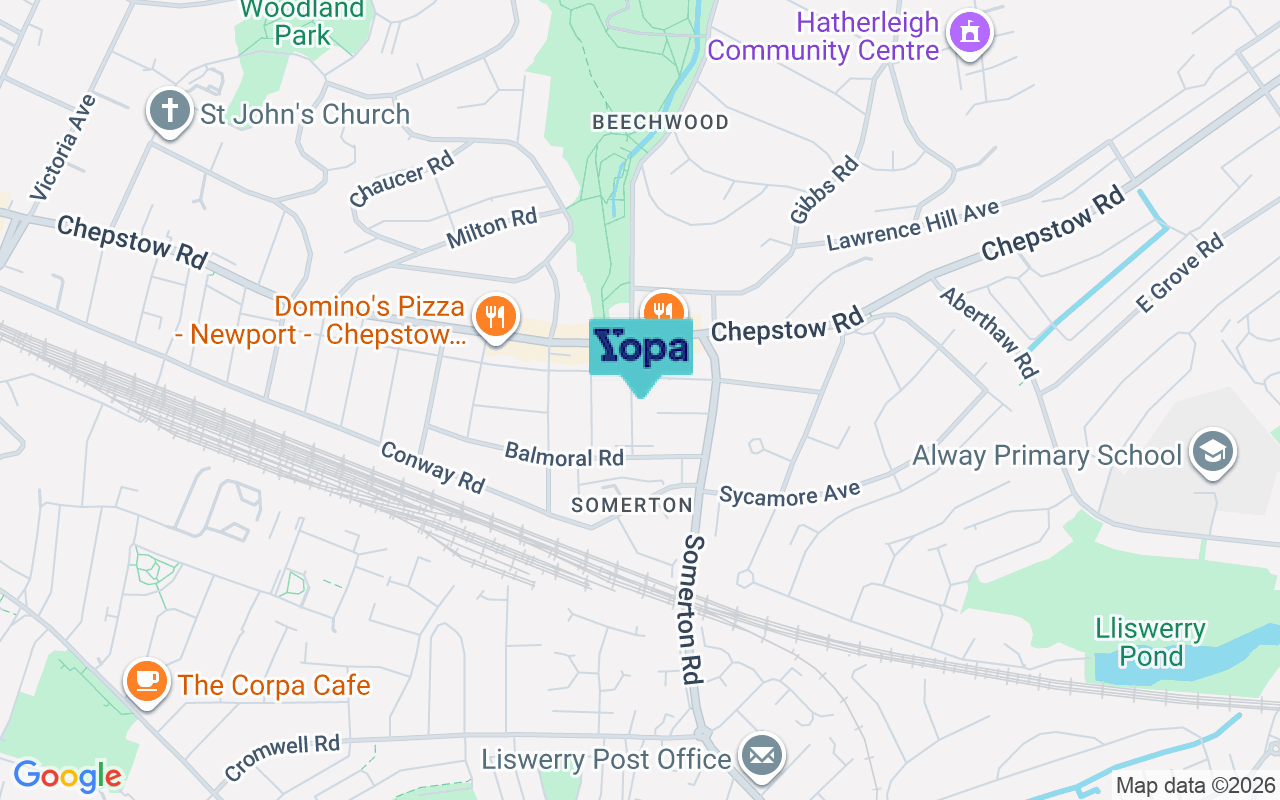 Map showing the location of NP19 8JQ